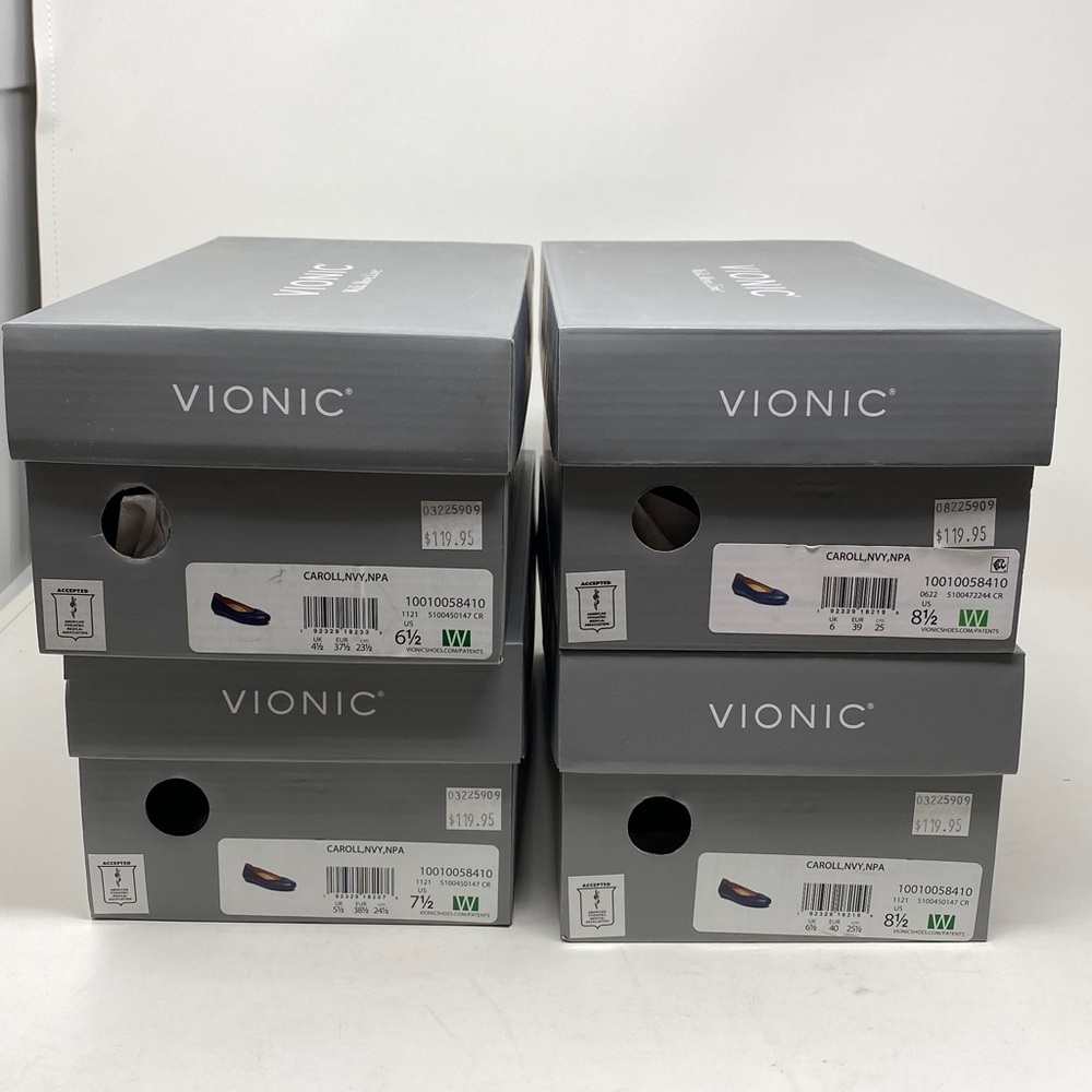 Vionic Spark Caroll Navy Leather Ballet Flats WIDE - Picture 7 of 8